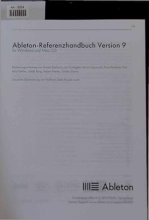 Seller image for Ableton-Referenzhandbuch Version 9 fr Windows und Mac OS. AA-5954 for sale by Antiquariat Bookfarm