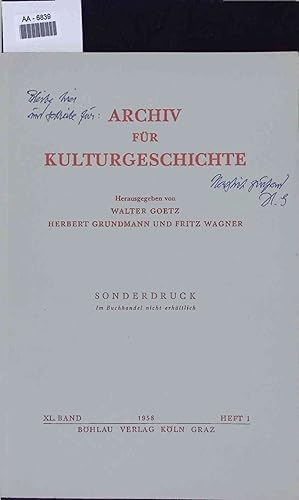Seller image for Archiv fr Kulturgeschichte. AA-6839. XL. Band, Heft 1 for sale by Antiquariat Bookfarm