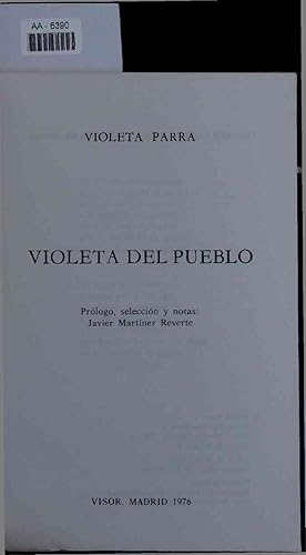 Imagen del vendedor de Violeta del Pueblo. AA-6390 a la venta por Antiquariat Bookfarm