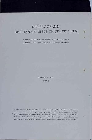 Imagen del vendedor de Das Programm der Hamburgischen Staatsoper. AA-6820. Heft 13 a la venta por Antiquariat Bookfarm