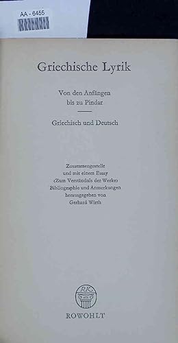 Seller image for Griechische Lyrik. AA-6455 for sale by Antiquariat Bookfarm