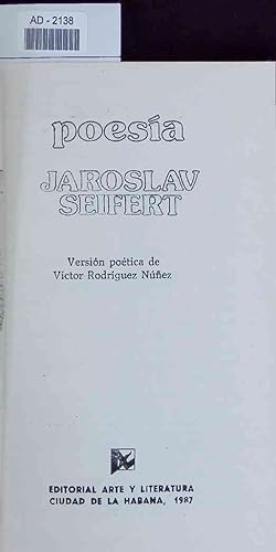Imagen del vendedor de Poesia. Jaroslav Seifert. AD-2138 a la venta por Antiquariat Bookfarm