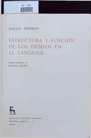 Seller image for Estructura y funcion de los tiempos en el Lenguaje. for sale by Antiquariat Bookfarm