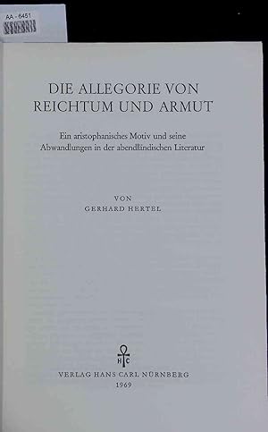 Imagen del vendedor de Die Allegorie von Reichtum und Armut. AA-6451 a la venta por Antiquariat Bookfarm