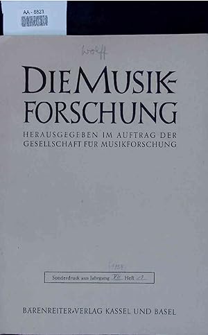Imagen del vendedor de Die Musikforschung. AA-6823. Sonderdruck aus Jahrgang 7, Heft 1 a la venta por Antiquariat Bookfarm