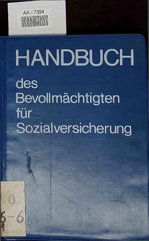 Seller image for Handbuch des Bevollmchtigten fr Sozialversicherung. AA-7394 for sale by Antiquariat Bookfarm