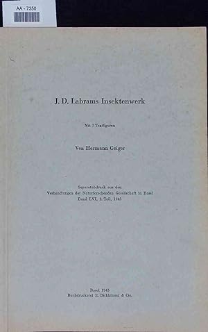 Seller image for J. D. Labrams Insektenwerk. for sale by Antiquariat Bookfarm