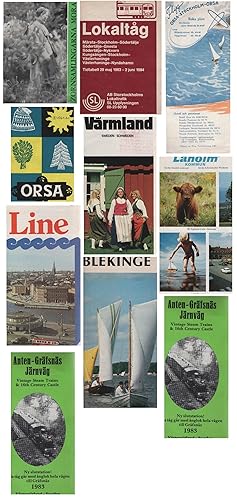 Sammlung von 10 Prospekten Reisen, Schweden (1960-80). Versch. Formate.