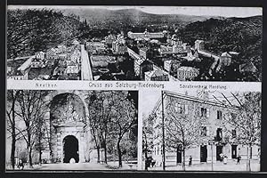 Ansichtskarte Salzburg-Riedenburg, Schratteneckers Handlung, Neuthor, Panorama