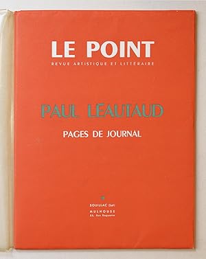 Seller image for PAUL LEAUTAUD Pages de journal. for sale by Librairie l'Art et l'Affiche