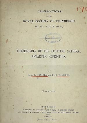 Seller image for Turbellaria of the Scottish National Antarctic Expedition for sale by PEMBERLEY NATURAL HISTORY BOOKS BA, ABA