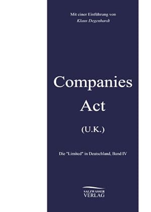 Seller image for Companies Act U.k. for sale by GreatBookPrices