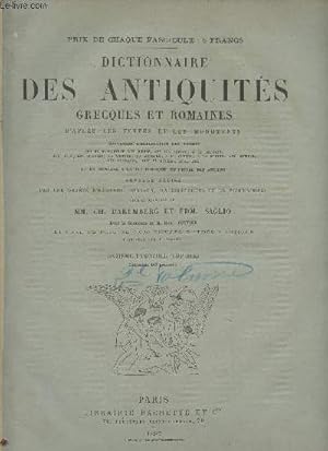 Bild des Verkufers fr Dictionnaire des antiquits grecques et romaines d'aprs les textes et le monuments - 11e Fasc. (Cup-Del) zum Verkauf von Le-Livre