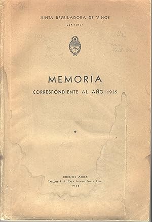 Memoria correspondiente al ano 1935