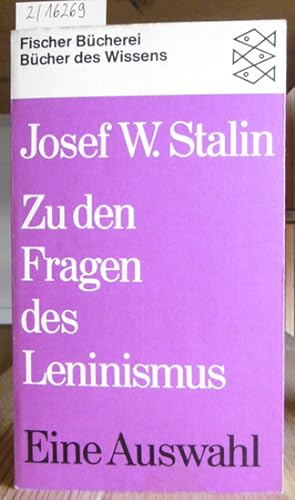 Imagen del vendedor de Zu den Fragen des Leninismus. Eine Auswahl. Hrsg. v. Hans-Peter Gente. Einleitung v. H.-P. Gente, Klaus Herrmann u. Peter Schulze. a la venta por Versandantiquariat Trffelschwein