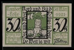 Notgeld Tonndorf-Lohe 1921, 30 Pfennig, Alter Grenzstein