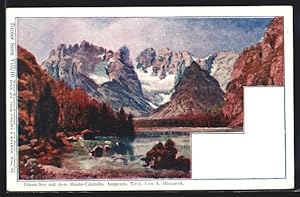 Artista-Cartolina Philipp + Kramer Nr. VIII /10: Cortina, Dürrensee mit dem Monte-Cristallo