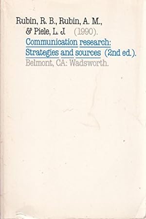 Seller image for Communication Research: Strategies and Sources for sale by WeBuyBooks