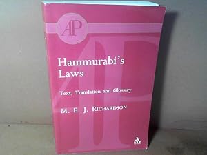 Bild des Verkufers fr Hammurabi's Laws. Text, Translation and Glossary. zum Verkauf von Antiquariat Deinbacher