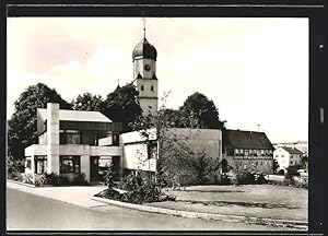 Bild des Verkufers fr Ansichtskarte Westerheim /Schwbische Alb, Rathaus und Kirche zum Verkauf von Bartko-Reher