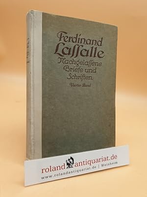 Image du vendeur pour Ferdinand Lassalle Nachgelassene Briefe und Schriften: Band 4: Lassalles Briefwechsel mit Grfin Sophie von Hatzfeldt mis en vente par Roland Antiquariat UG haftungsbeschrnkt