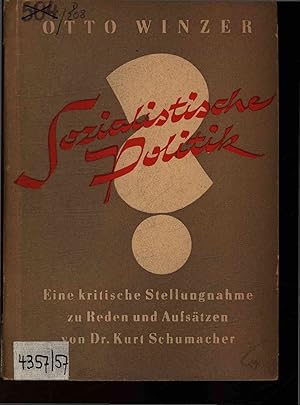 Bild des Verkufers fr Sozialistische Politik?. zum Verkauf von Antiquariat Bookfarm