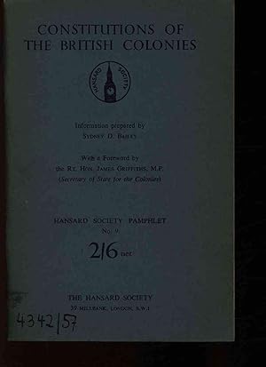 Bild des Verkufers fr Constitutions of the British colonies. zum Verkauf von Antiquariat Bookfarm