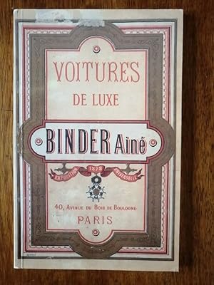 Voitures de luxe Binder Ainé Fac similé Catalogue 1882 vers 1982 - - Hippomobiles Traîneaux Omnib...