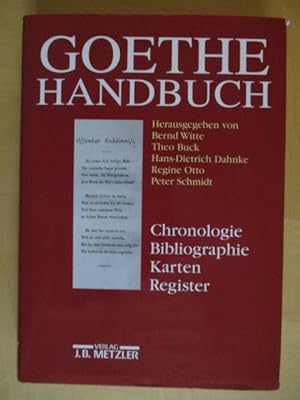 Seller image for Goethe Handbuch in vier Bnden. Chronologie. Bibliographie. Karten. Register. for sale by Brcke Schleswig-Holstein gGmbH