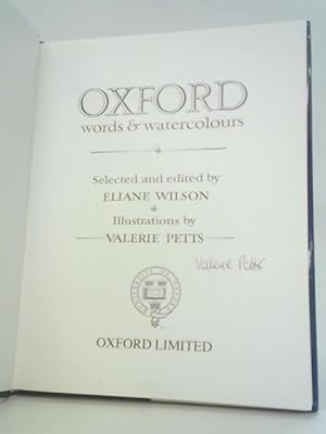 Seller image for Oxford: Words and Watercolours for sale by World of Rare Books