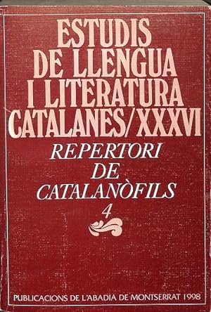 Imagen del vendedor de ESTUDIS DE LLENGUA I LITERATURA CATALANES XXXVI VOLUM IV (CATALN). a la venta por Librera Smile Books