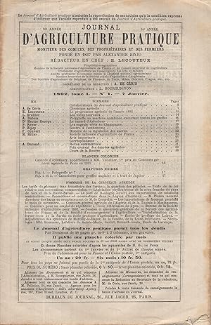 Bild des Verkufers fr Journal d'Agriculture Pratique. - Moniteur des Comices, des Propritaires et des Fermiers. - Tome 1 - N 1  N 26 - 56 Anne zum Verkauf von PRISCA