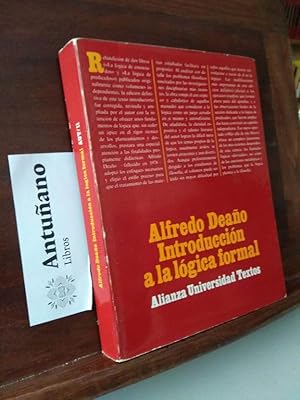 Imagen del vendedor de Introduccin a la lgica formal a la venta por Libros Antuano