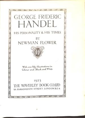 Bild des Verkufers fr George Frideric Handel;: His personality & his times, zum Verkauf von WeBuyBooks 2
