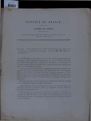 Imagen del vendedor de Sur l'existence et les facies de divers etages jurassiques dans la province de Tarragone (Catalogne). AA-5111 a la venta por Antiquariat Bookfarm