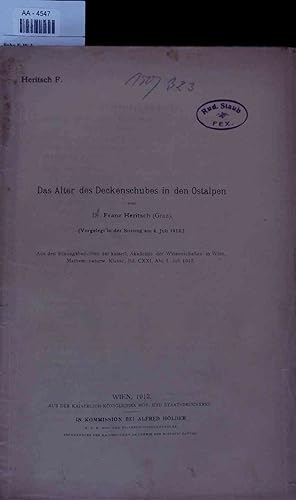 Seller image for Das Alter des Deckenschubes in den Ostalpen. AA-4547 for sale by Antiquariat Bookfarm