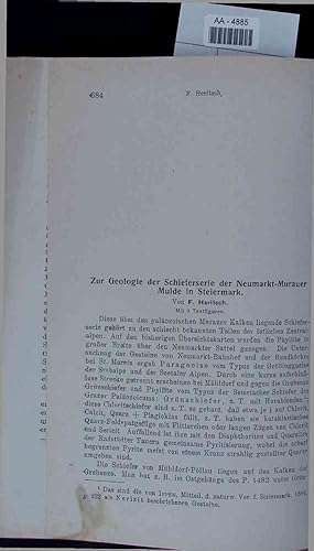 Seller image for Zur Geologie der Schieferserie der Neumartkt-Murauer Mulde in Steiermark. AA-4885 for sale by Antiquariat Bookfarm