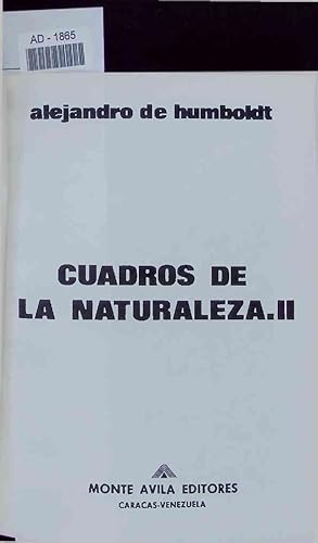 Imagen del vendedor de Cuadros de la Naturaleza. II. AD-1865 a la venta por Antiquariat Bookfarm