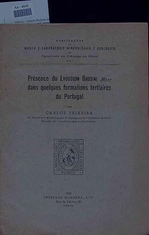 Bild des Verkufers fr Presence du Lygodium Gaudini Heer dans quelques formations tertiaires du Portugal. zum Verkauf von Antiquariat Bookfarm