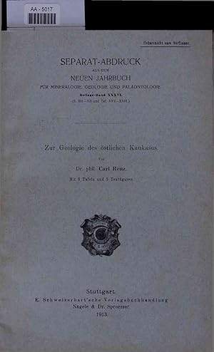 Immagine del venditore per Zur Geologie des stlichen Kaukasus. venduto da Antiquariat Bookfarm