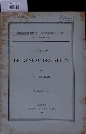 Bild des Verkufers fr ber den Deckenbau der Alpen. AA-4678 zum Verkauf von Antiquariat Bookfarm