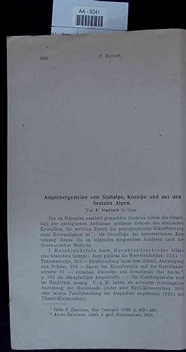 Seller image for Amphibolgesteine von Stubalpe, Koralpe und aus den Seetaler Alpen. for sale by Antiquariat Bookfarm