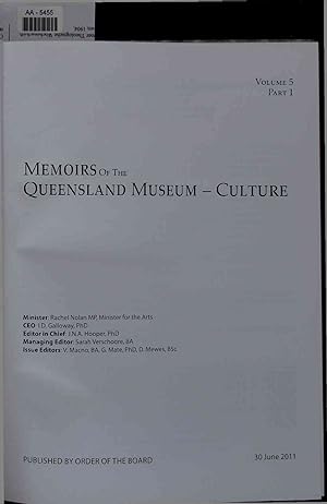 Bild des Verkufers fr Memoirs of the Queensland Museum-Culture. AA-5455. Volume 5, Part 1 zum Verkauf von Antiquariat Bookfarm