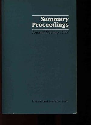 Seller image for Summary proceedings of the forty-fourth annual meeting of the Board of Governors. September 26-28, 1989 for sale by Antiquariat Bookfarm