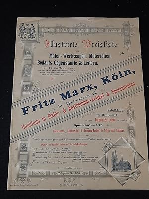 Illustrirte Preisliste von Maler-Werkzeugen, Materialien, Bedarfs-Gegenstände & Leitern. Fritz Ma...