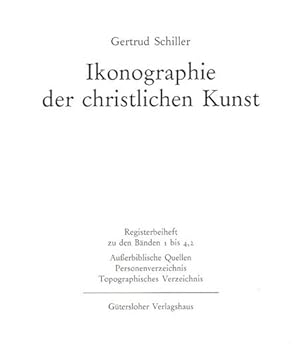 Bild des Verkufers fr Ikonographie der christlichen Kunst. Registerbeiheft zu den Bnden 1 bis 4,2. zum Verkauf von nika-books, art & crafts GbR