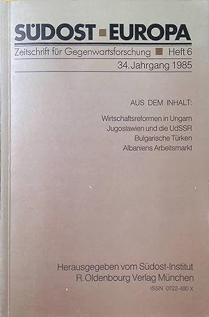 Imagen del vendedor de Wirtschaftsreformen in Ungarn: berblick und Wertung - in: Sdost-Europa, Zeitschrift fr Gegenwartsforschung, Heft 6, 34. Jahrgang. a la venta por books4less (Versandantiquariat Petra Gros GmbH & Co. KG)