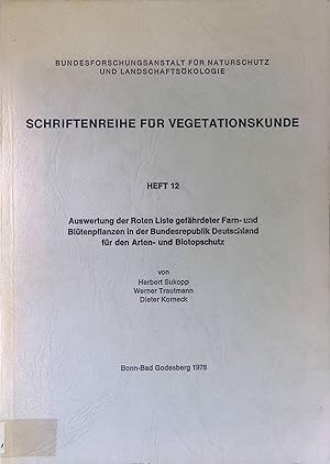 Bild des Verkufers fr Auswertung der Roten Liste gefhrdeter Farn- und Bltenpflanzen in der Bundesrepublik Deutschland fr den Arten- und Biotopschutz. Schriftenreihe fr Vegetationskunde ; H. 12 zum Verkauf von books4less (Versandantiquariat Petra Gros GmbH & Co. KG)