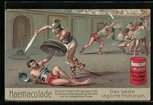 Bild des Verkufers fr Ansichtskarte Haemacolade, das beste tgliche Frhstck, Gladiatoren zum Verkauf von Bartko-Reher