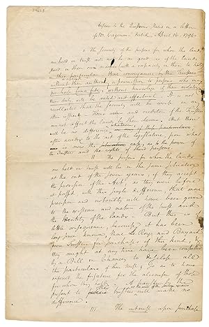 Hamiltons Advice to Holland Land Company on a New Law Relating to New York States Prohibition A...